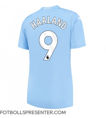 Manchester City Erling Haaland #9 Hemma Matchtröja Dam 2023-24 Kortärmad